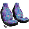 Tropical Leaf Teal And Purple Print Car Seat Covers-grizzshop