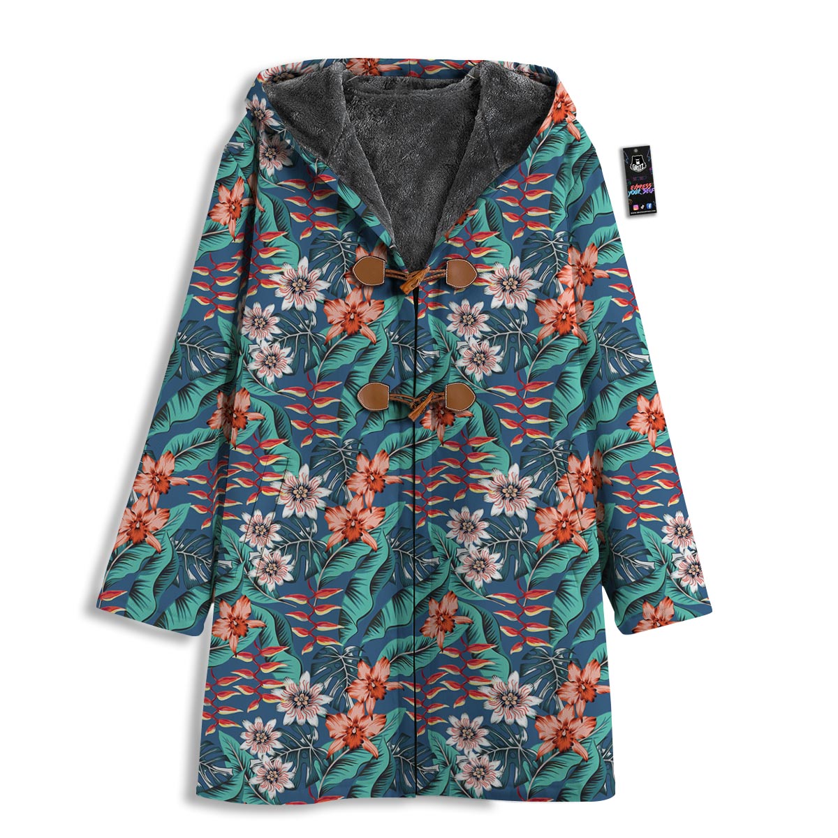 Tropical Leaf Teal Print Pattern Men's Windbreaker Jacket-grizzshop