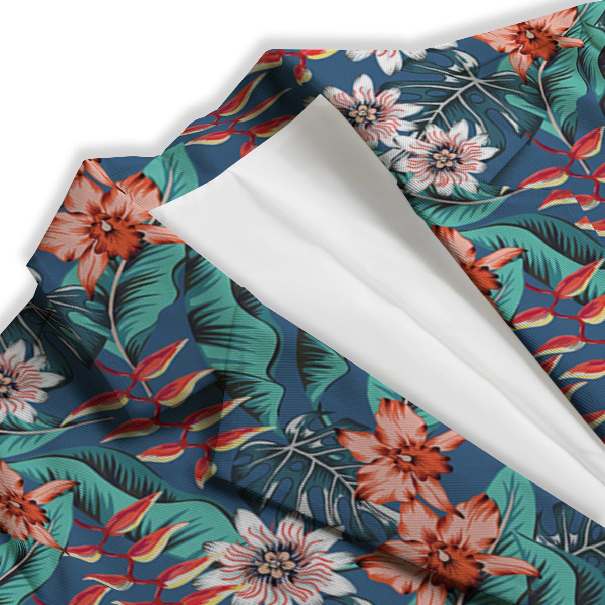 Tropical Leaf Teal Print Pattern Women's Blazer-grizzshop