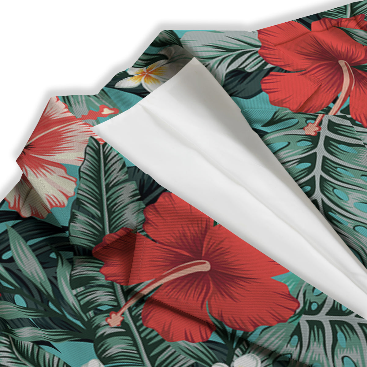 Tropical Leaf Turquoise Print Pattern Women's Blazer-grizzshop