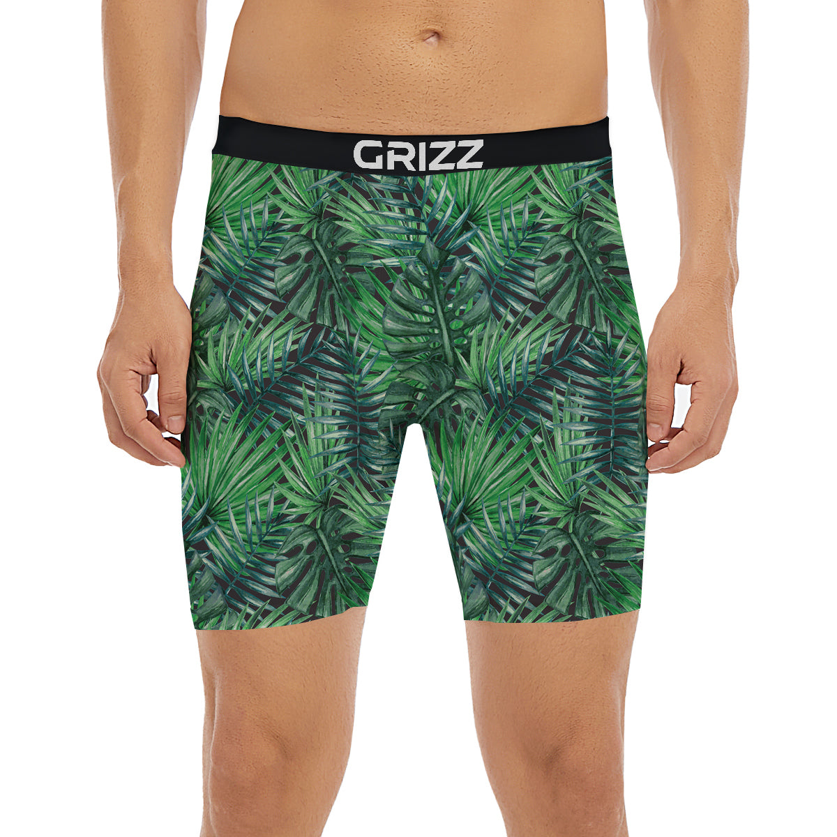 Tropical Leaf Watercolor Print Pattern Boxer Briefs-grizzshop