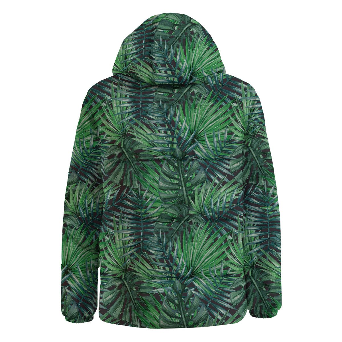 Tropical Leaf Watercolor Print Pattern Down Jacket-grizzshop