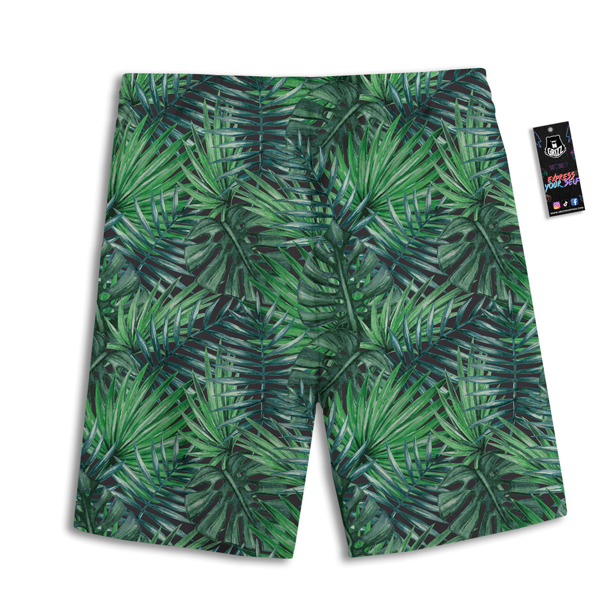 Tropical Leaf Watercolor Print Pattern Men's Athletic Shorts