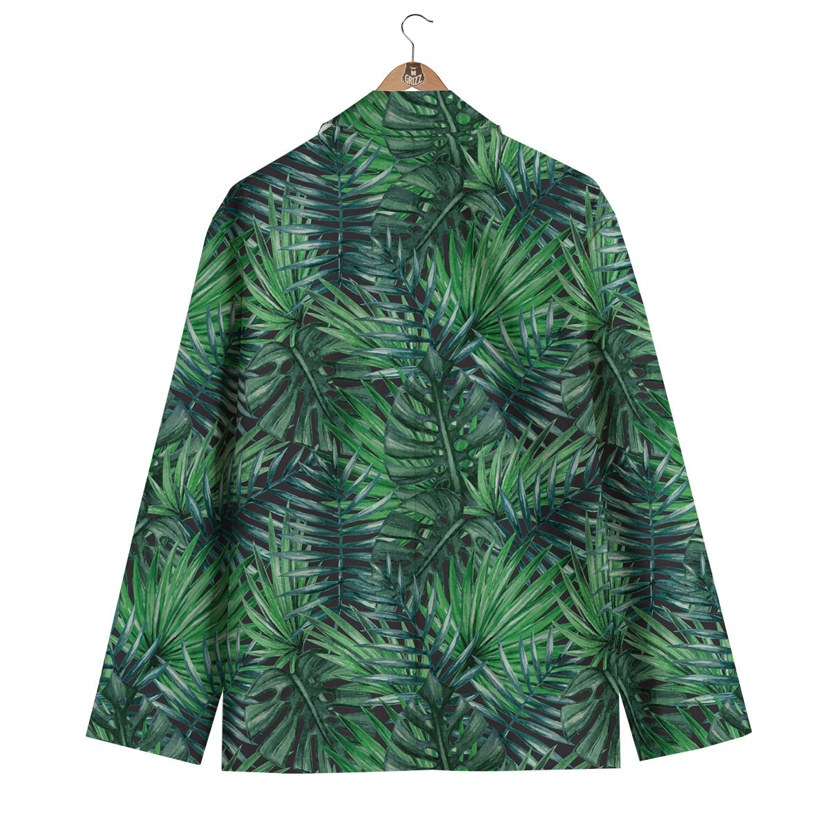 Tropical Leaf Watercolor Print Pattern Men's Blazer-grizzshop