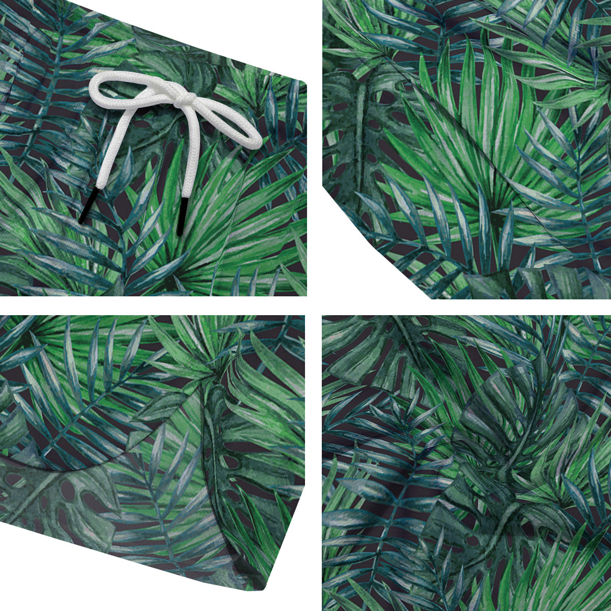 Tropical Leaf Watercolor Print Pattern Men's Running Shorts-grizzshop