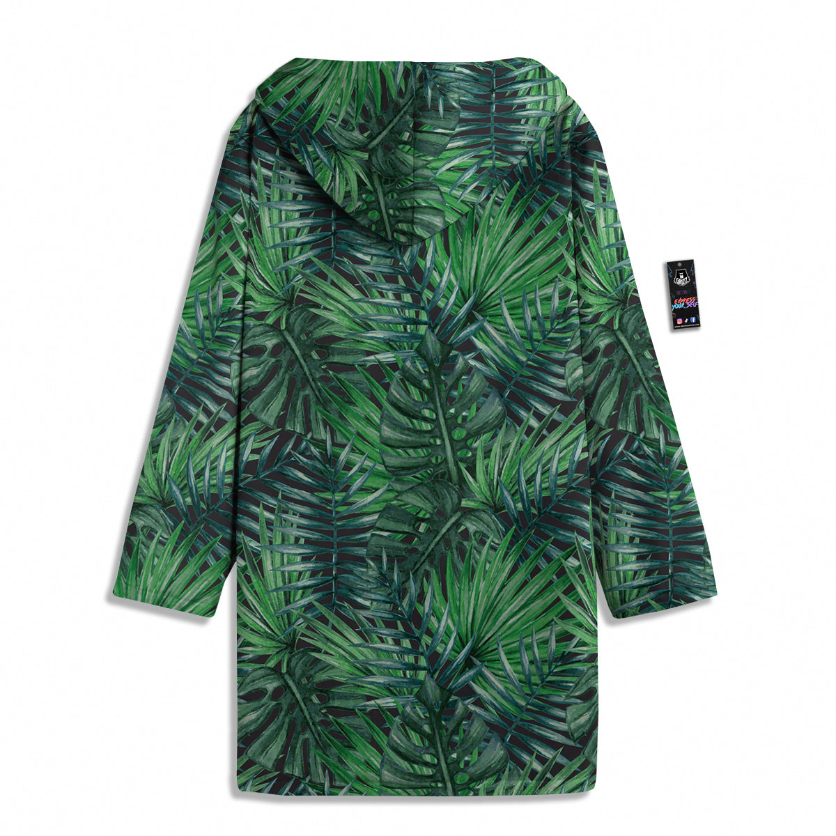 Tropical Leaf Watercolor Print Pattern Men's Windbreaker Jacket-grizzshop