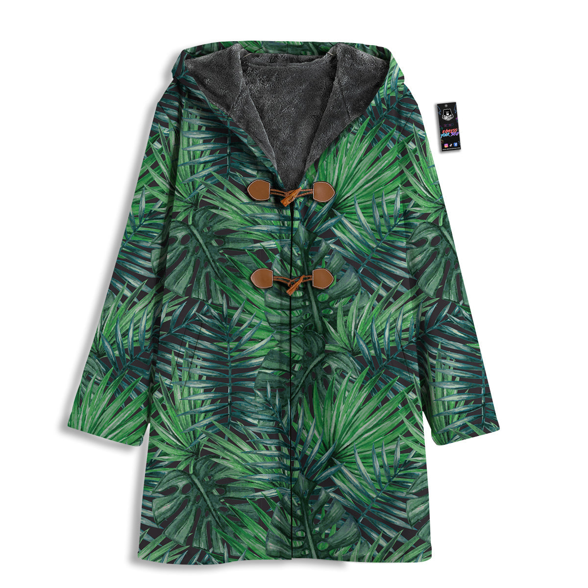 Tropical Leaf Watercolor Print Pattern Men's Windbreaker Jacket-grizzshop