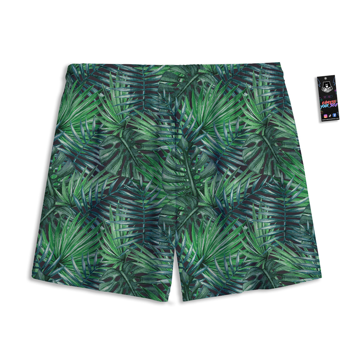 Tropical Leaf Watercolor Print Pattern Mesh Shorts