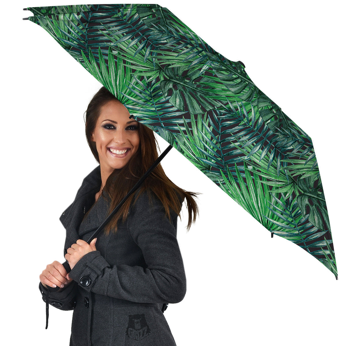 Tropical Leaf Watercolor Print Pattern Umbrella-grizzshop