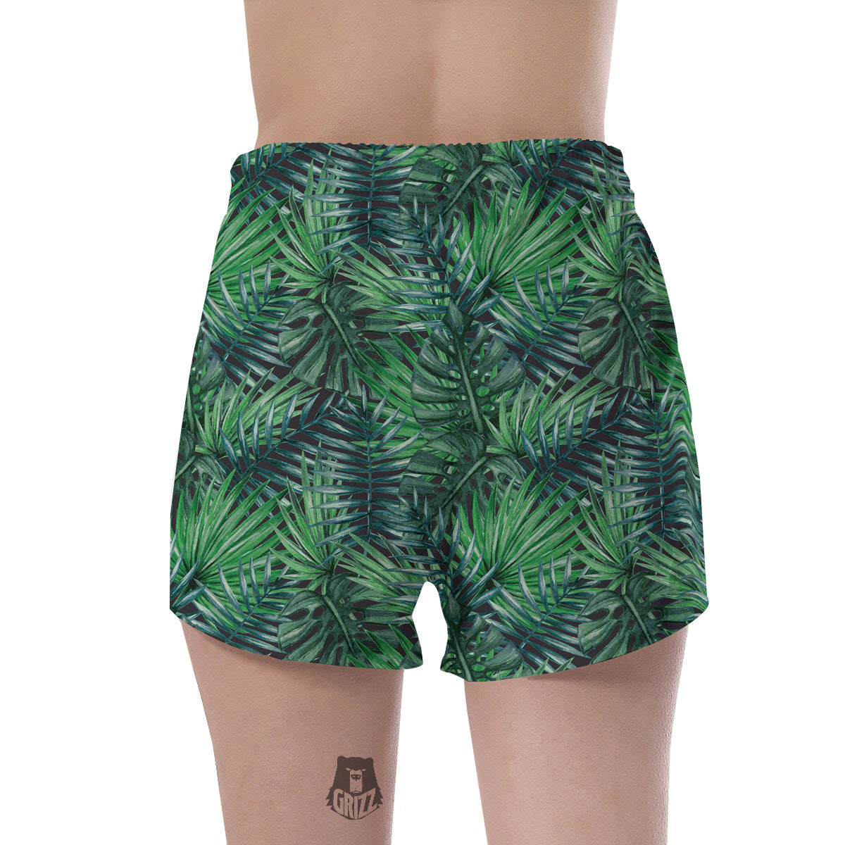 Tropical Leaf Watercolor Print Pattern Women's Shorts-grizzshop
