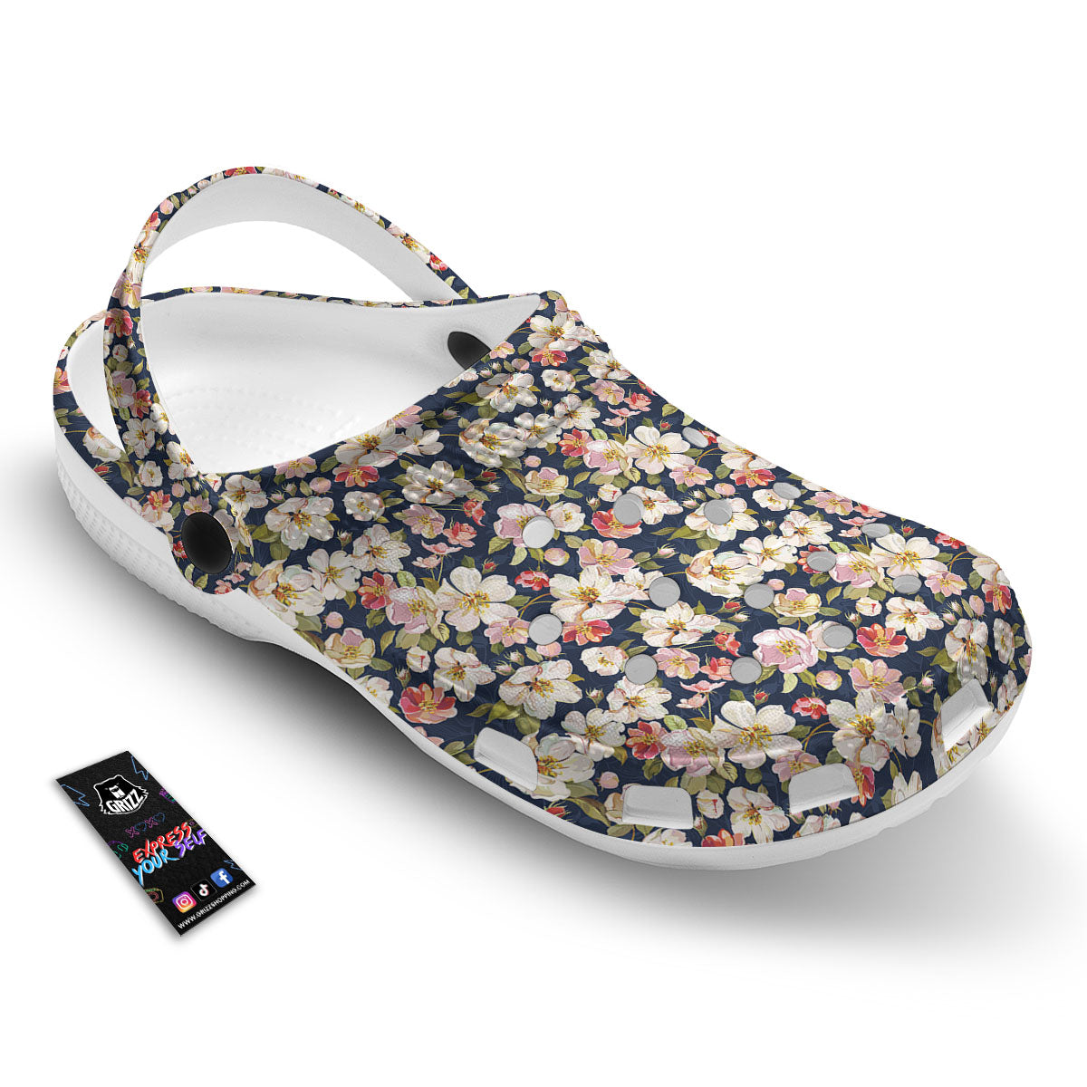 Tropical Leaves Blossom Print Pattern Clog-grizzshop
