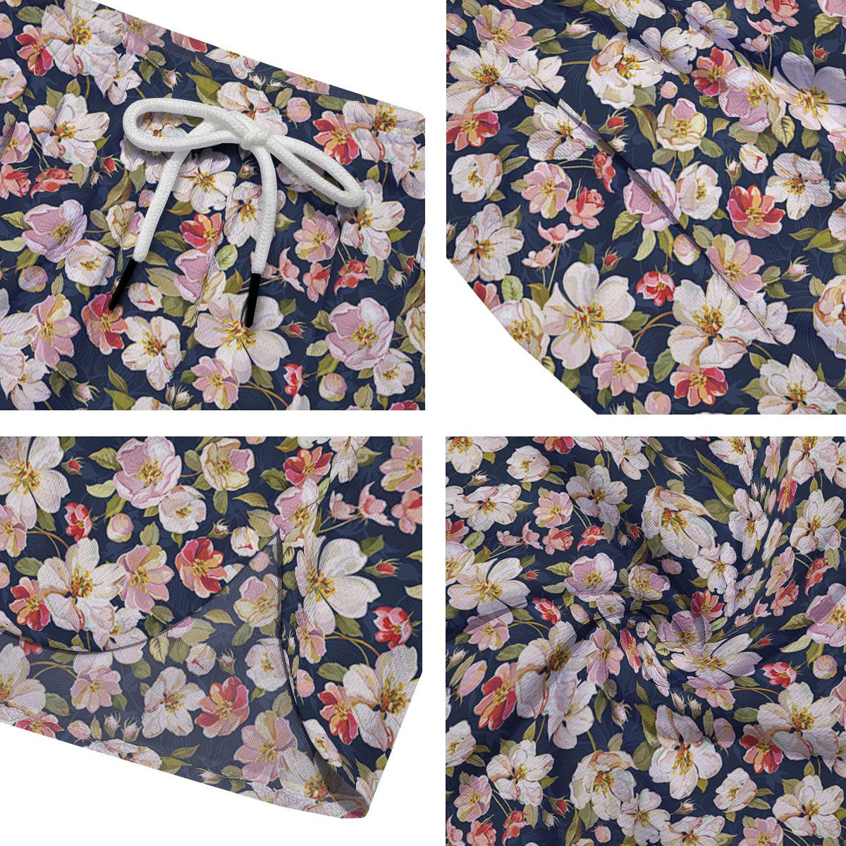 Tropical Leaves Blossom Print Pattern Men's Running Shorts-grizzshop