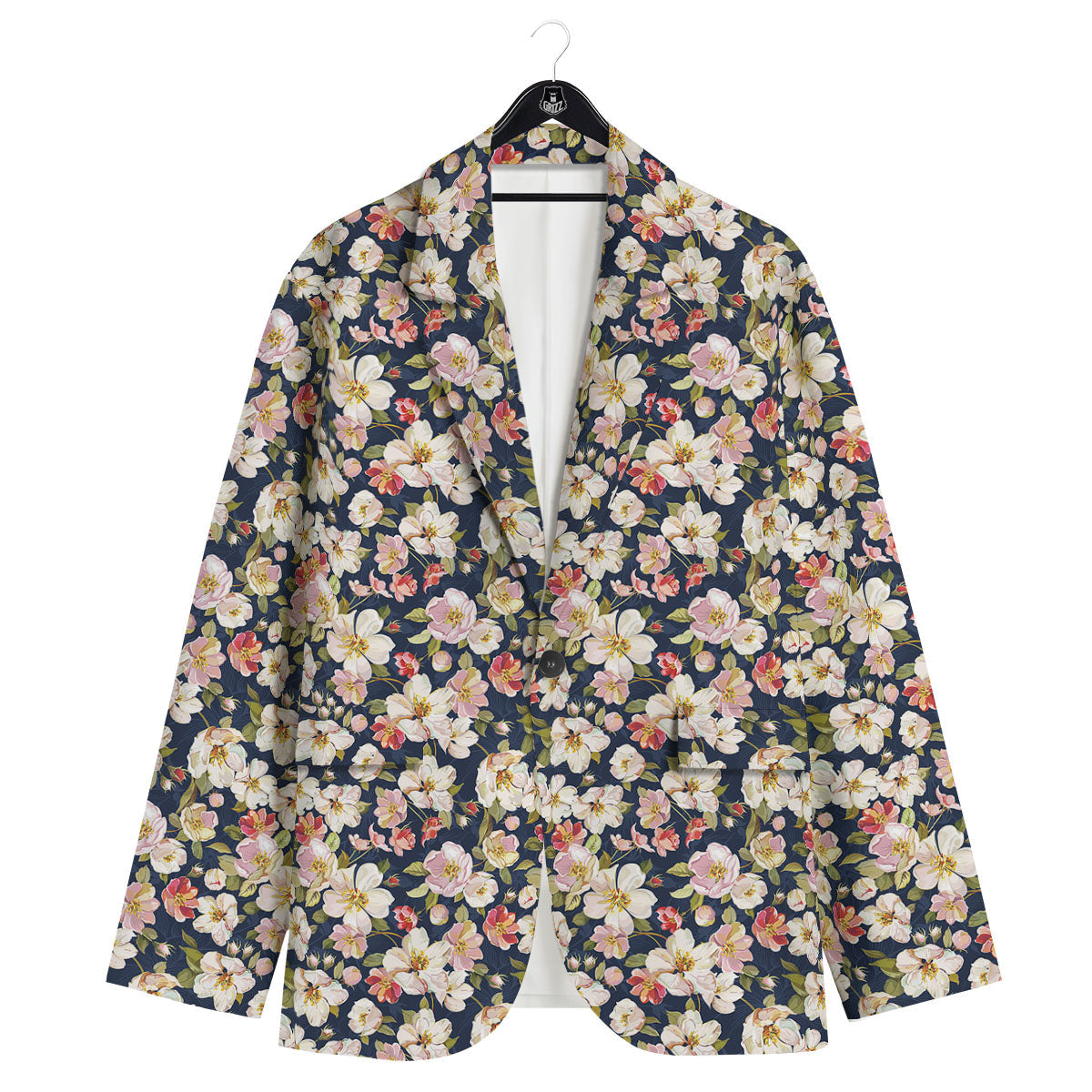 Tropical Leaves Blossom Print Pattern Men's Sport Coat-grizzshop