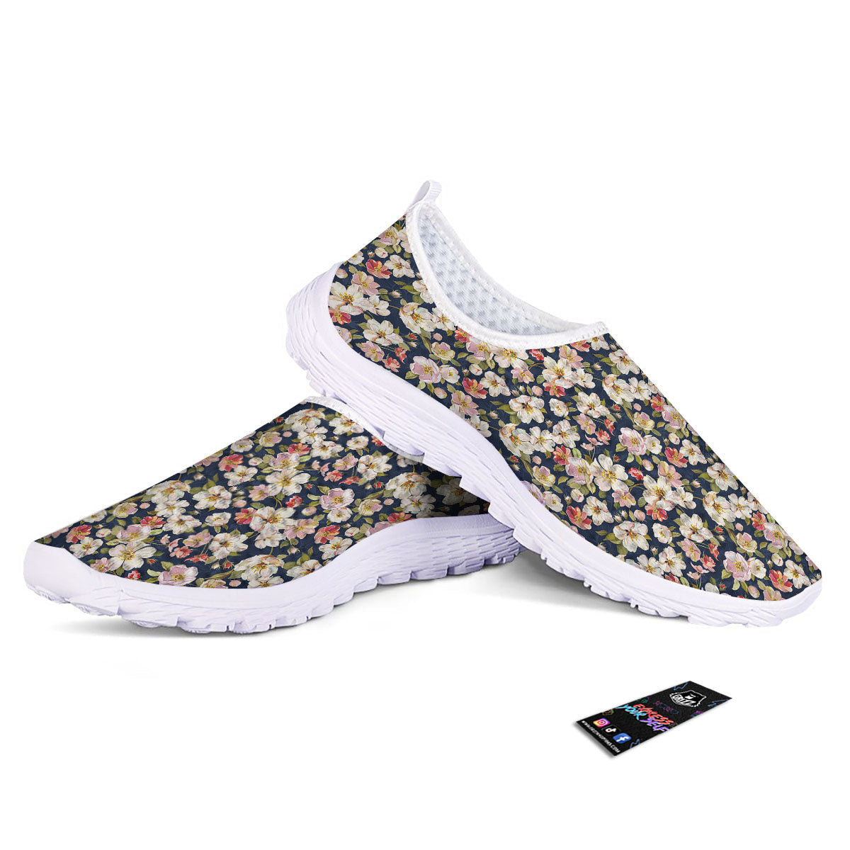 Tropical Leaves Blossom Print Pattern Nurse Shoes-grizzshop