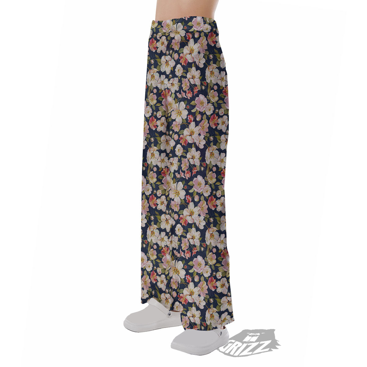 Tropical Leaves Blossom Print Pattern Pajama Pants-grizzshop