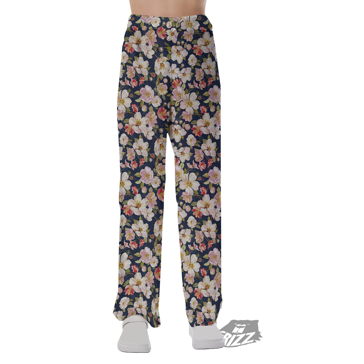 Tropical Leaves Blossom Print Pattern Pajama Pants-grizzshop