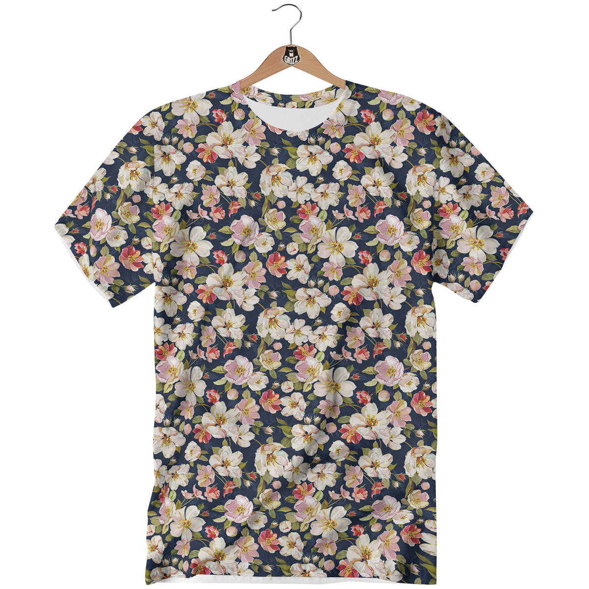 Tropical Leaves Blossom Print Pattern T-Shirt-grizzshop