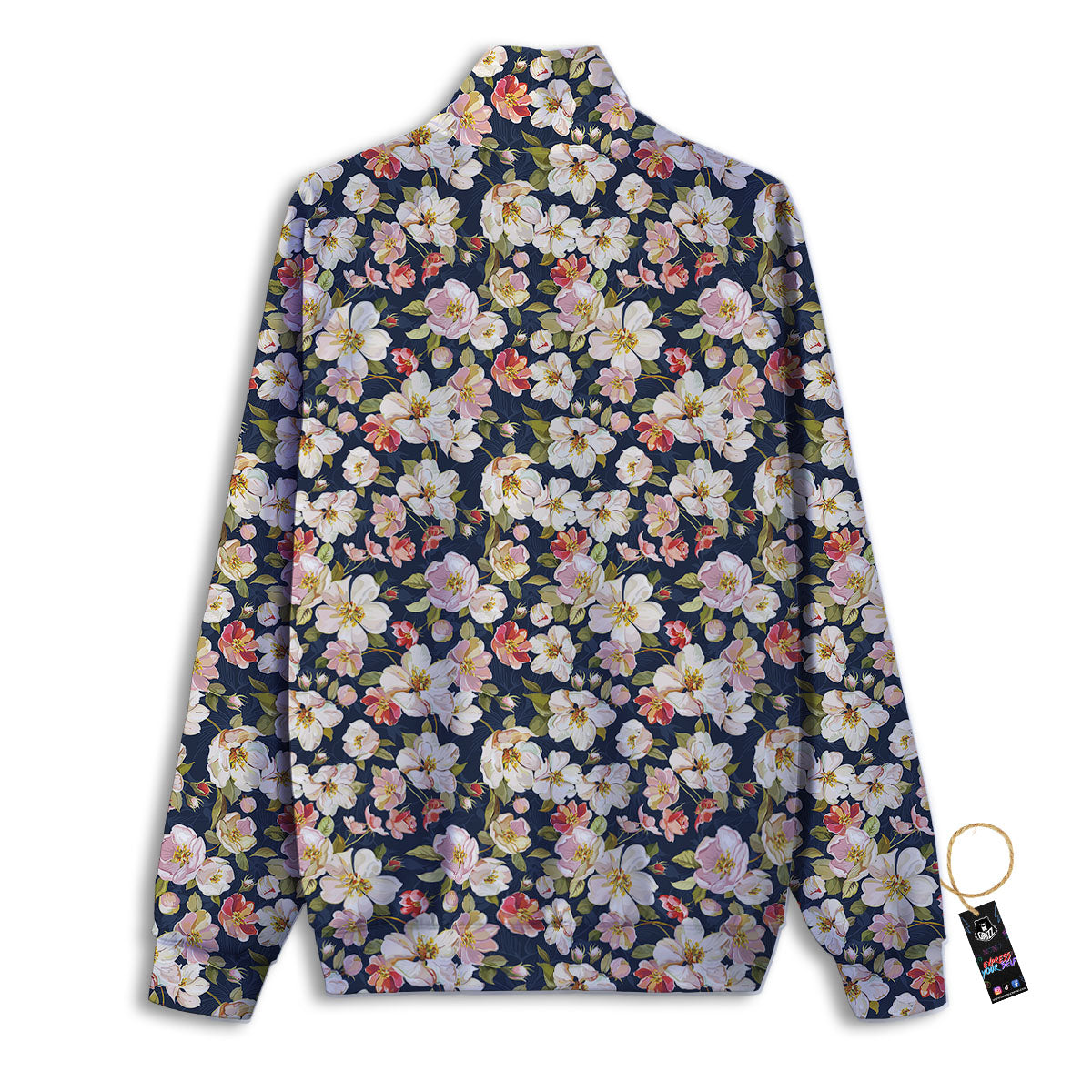 Tropical Leaves Blossom Print Pattern Track Jacket-grizzshop