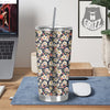 Tropical Leaves Blossom Print Pattern Tumbler-grizzshop