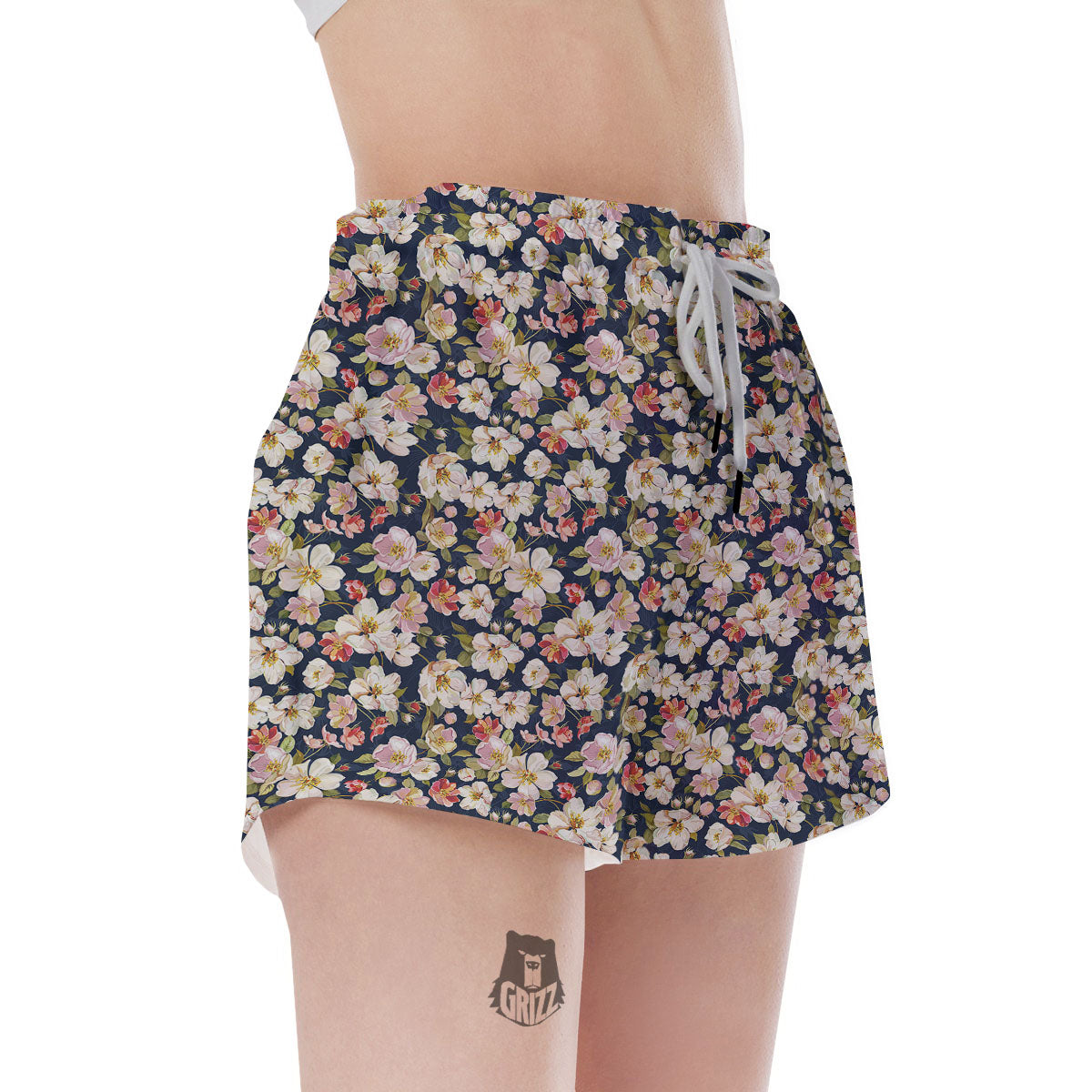 Tropical Leaves Blossom Print Pattern Women's Shorts-grizzshop