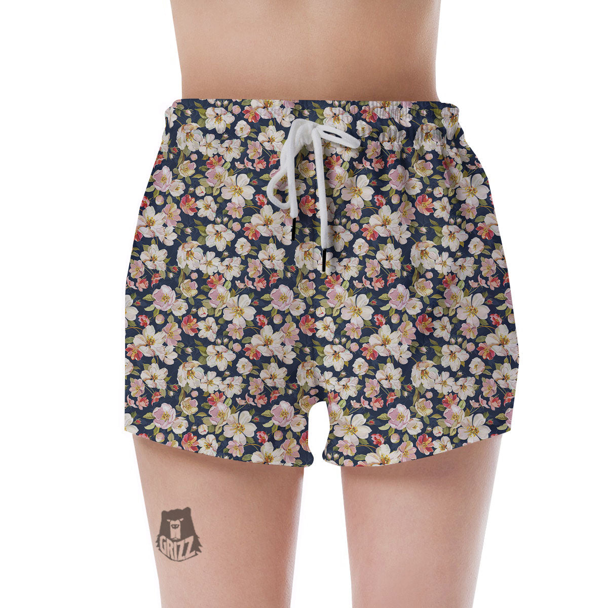 Tropical Leaves Blossom Print Pattern Women's Shorts-grizzshop