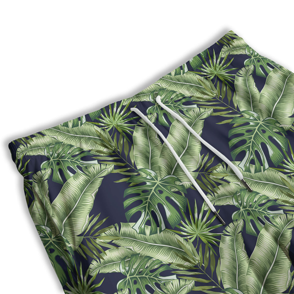 Tropical Leaves Blue Print Men's Athletic Shorts-grizzshop
