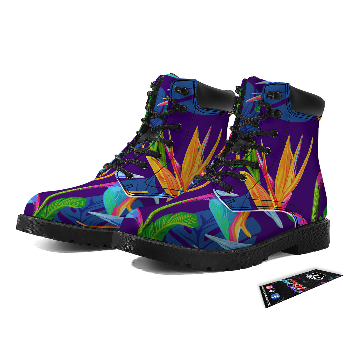 Tropical Leaves Colorful Print Pattern Colorful Boots-grizzshop