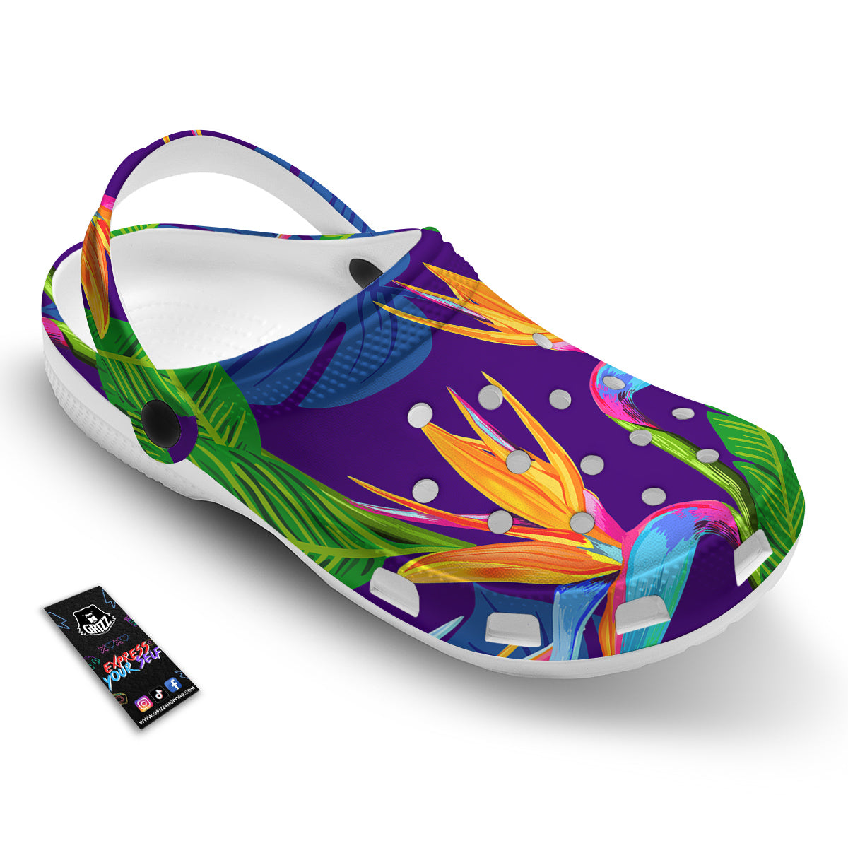 Tropical Leaves Colorful Print Pattern Colorful Clog-grizzshop
