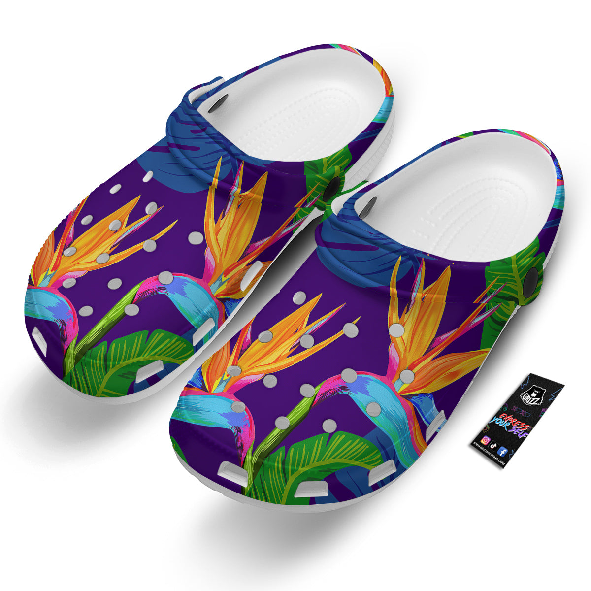 Tropical Leaves Colorful Print Pattern Colorful Clog-grizzshop
