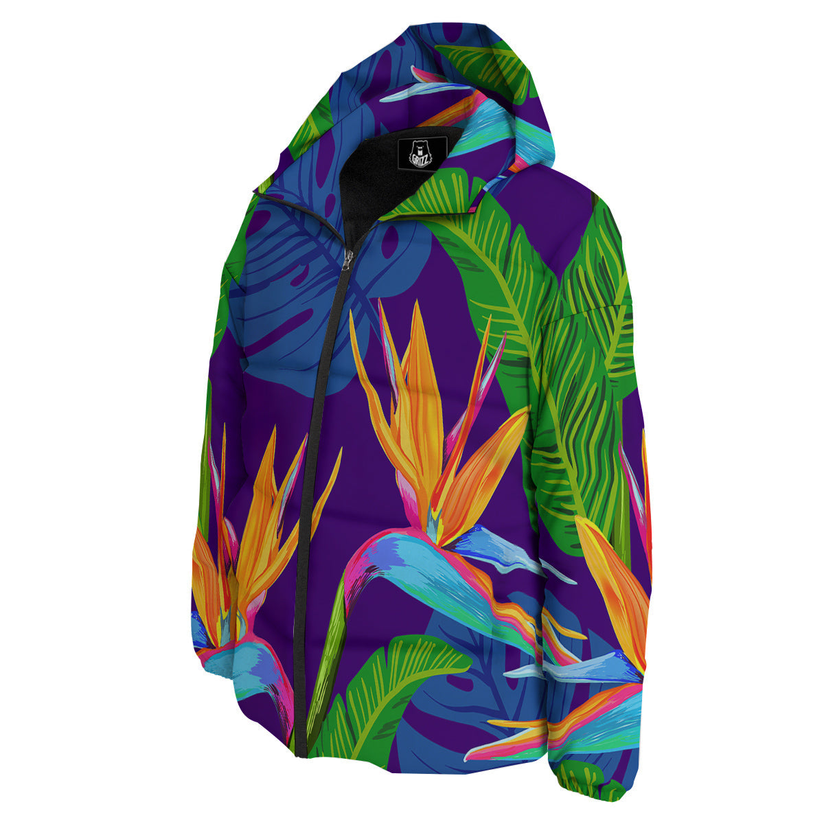 Tropical Leaves Colorful Print Pattern Colorful Down Jacket-grizzshop