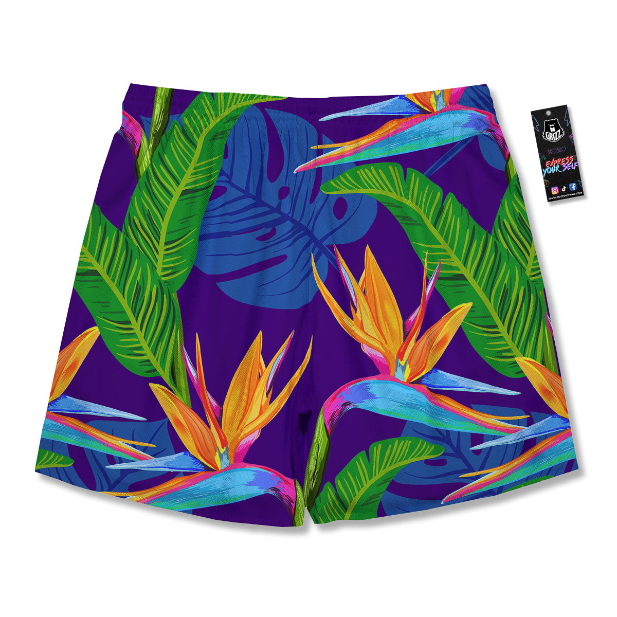 Tropical Leaves Colorful Print Pattern Colorful Men's Running Shorts-grizzshop