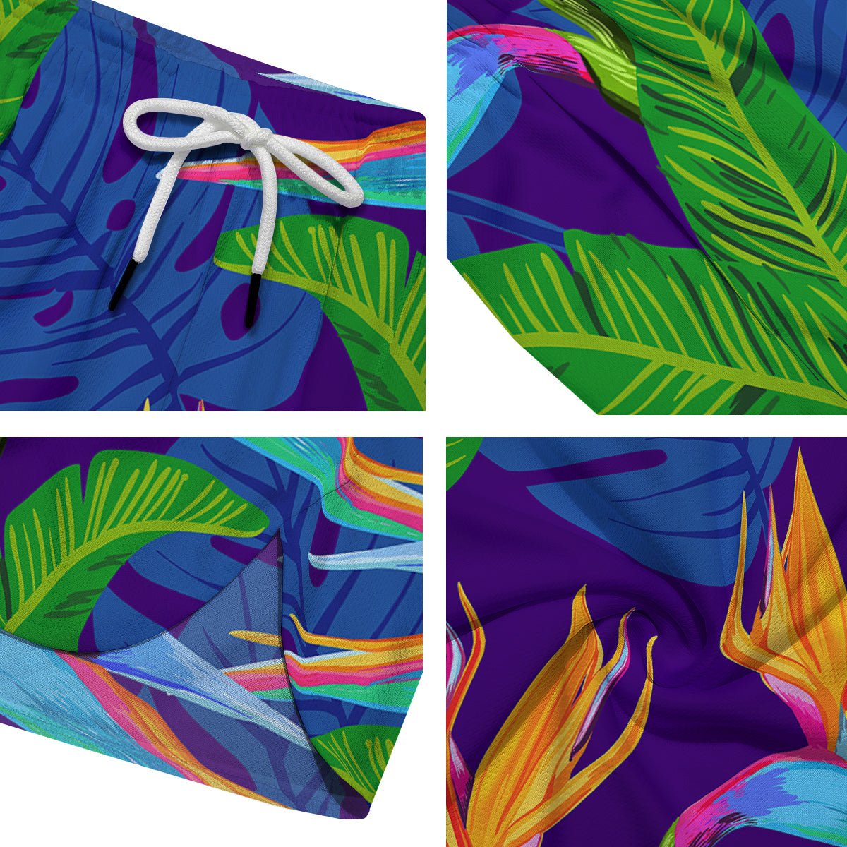 Tropical Leaves Colorful Print Pattern Colorful Men's Running Shorts-grizzshop