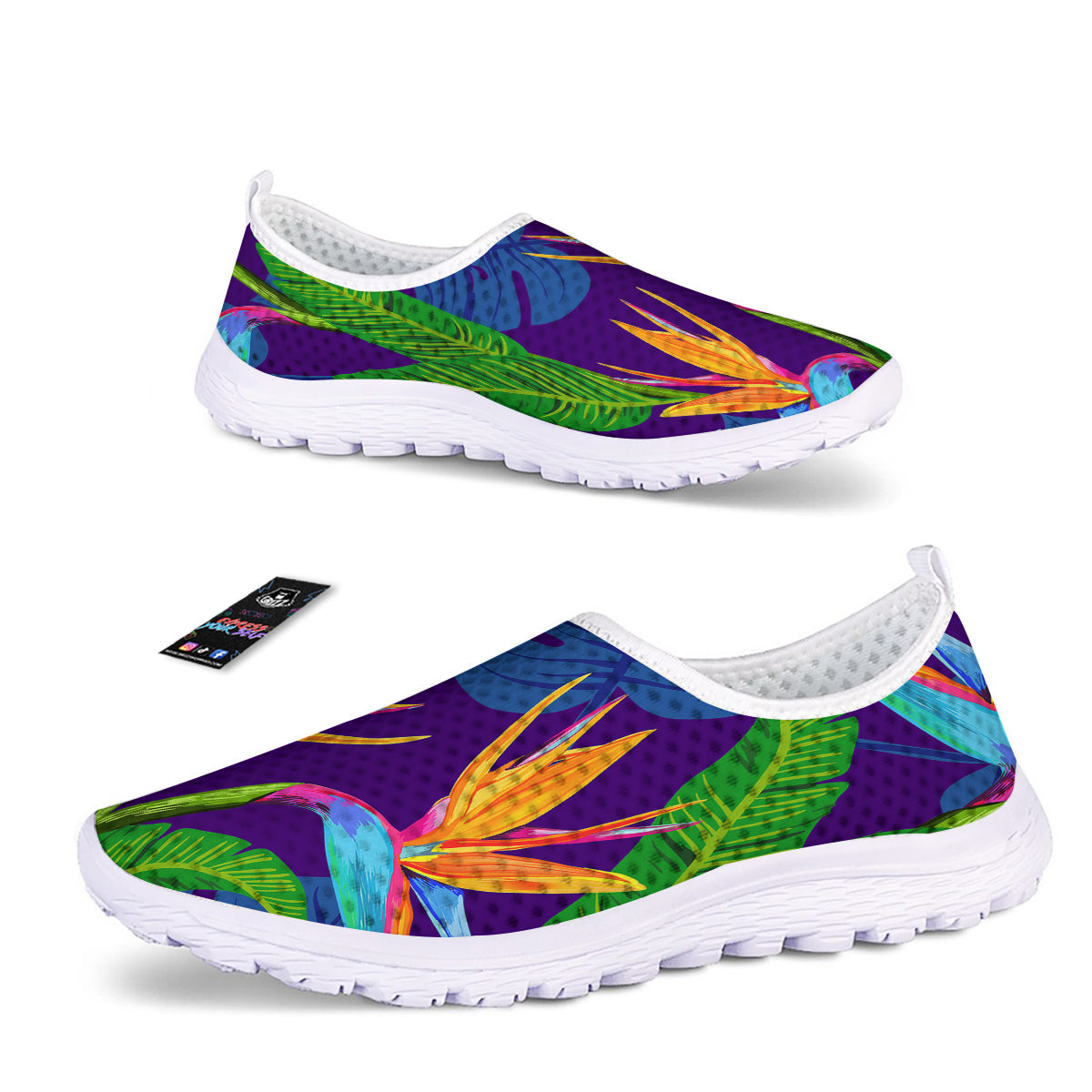 Tropical Leaves Colorful Print Pattern Colorful Nurse Shoes-grizzshop