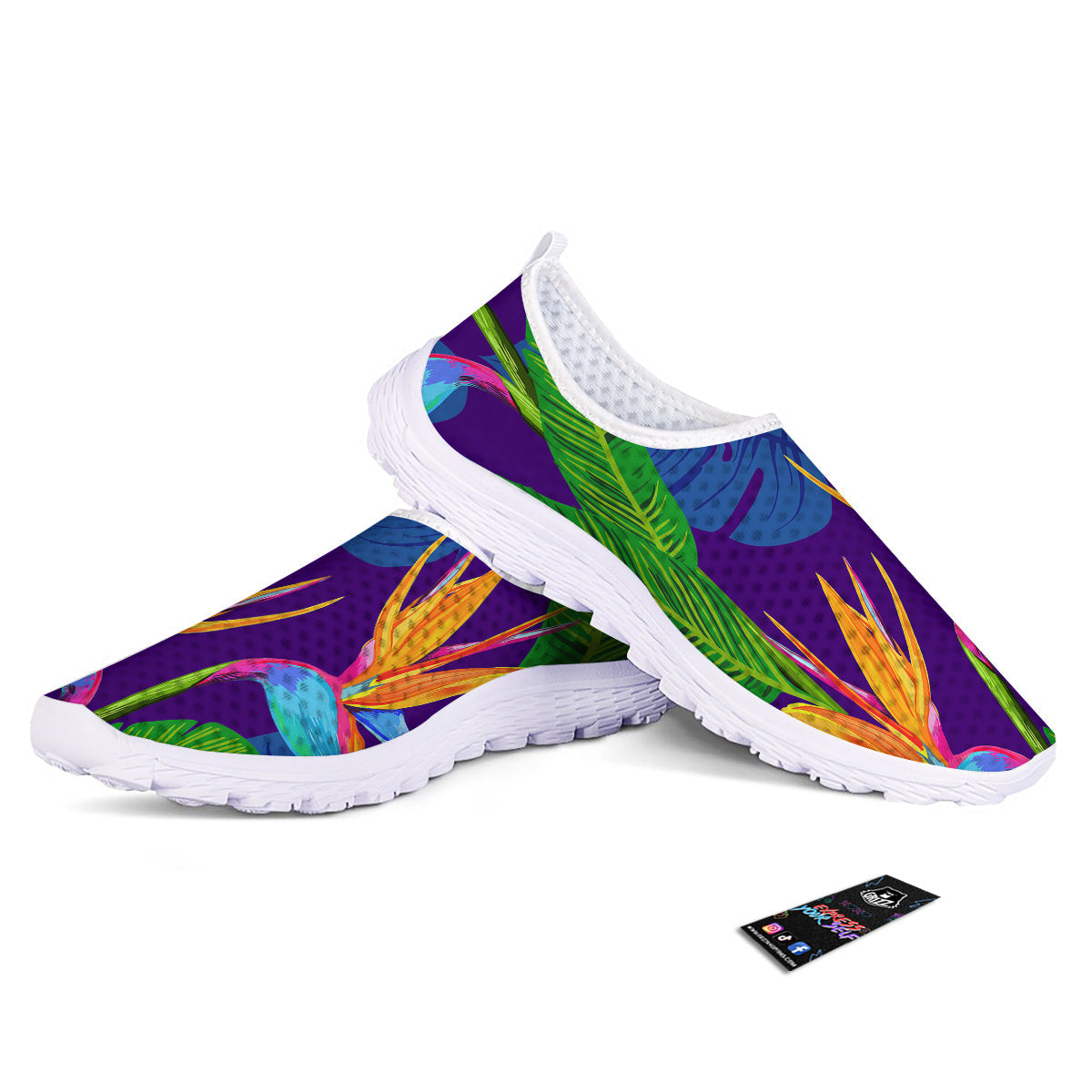 Tropical Leaves Colorful Print Pattern Colorful Nurse Shoes-grizzshop