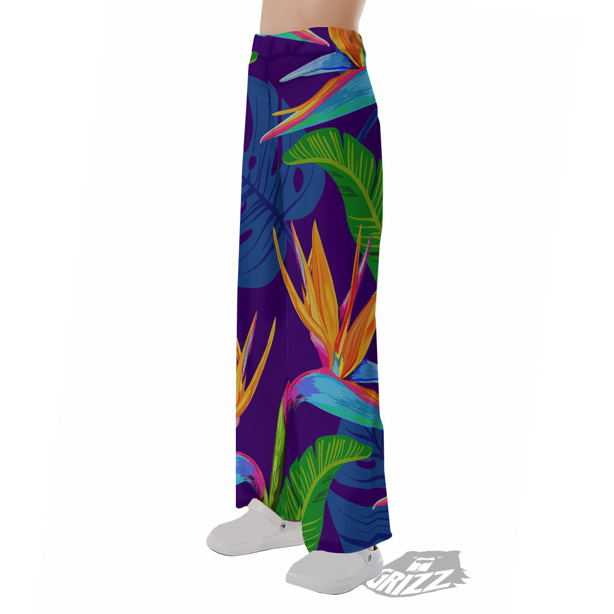 Tropical Leaves Colorful Print Pattern Colorful Pajama Pants-grizzshop