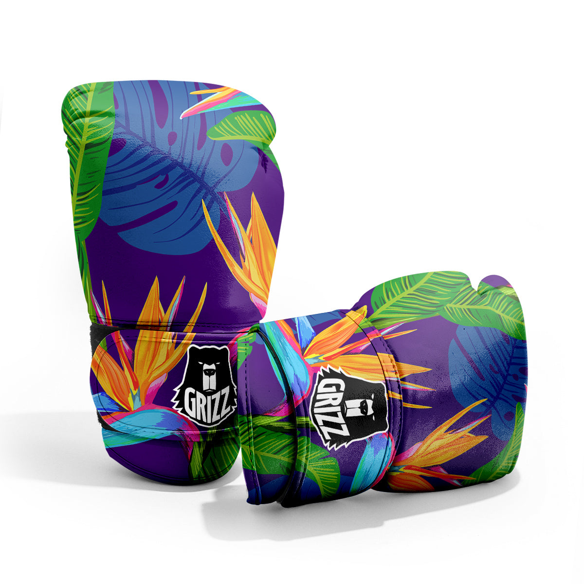 Tropical Leaves Colorful Print Pattern Colorful Sparring Gloves-grizzshop