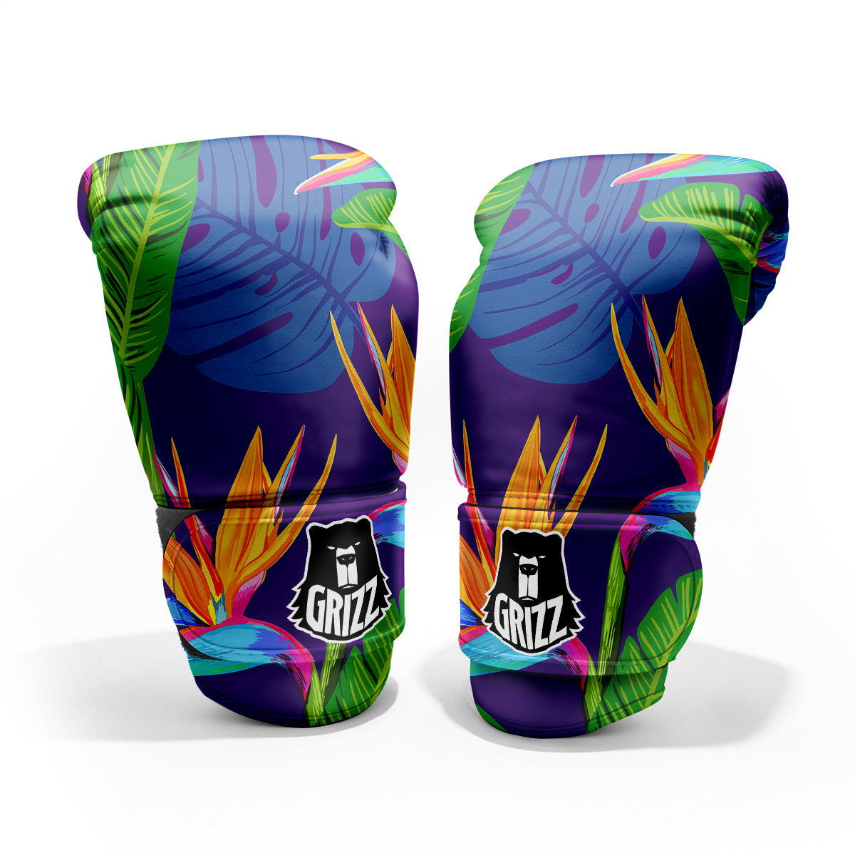 Tropical Leaves Colorful Print Pattern Colorful Sparring Gloves-grizzshop