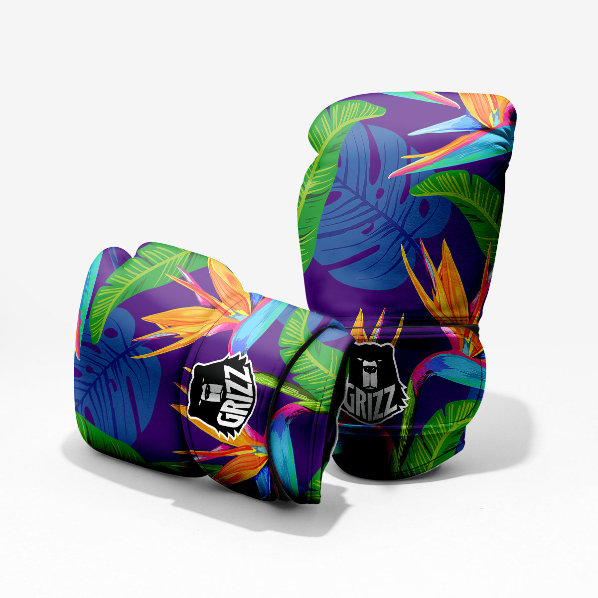 Tropical Leaves Colorful Print Pattern Colorful Sparring Gloves-grizzshop