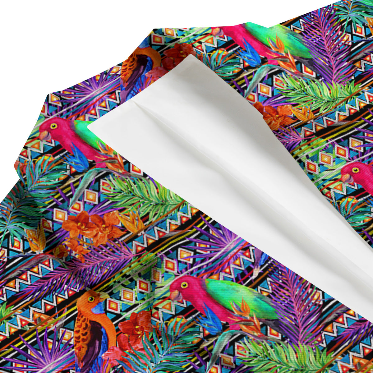 Tropical Leaves Exotic Bird Aztec Print Pattern Men's Blazer-grizzshop