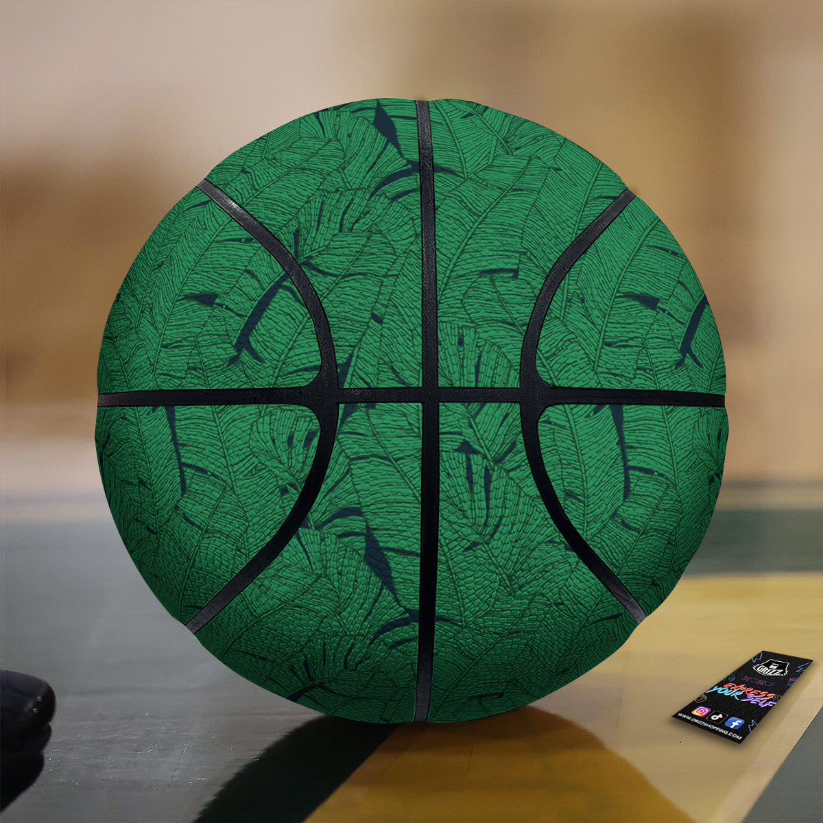 Tropical Leaves Green Print Pattern Basketball-grizzshop