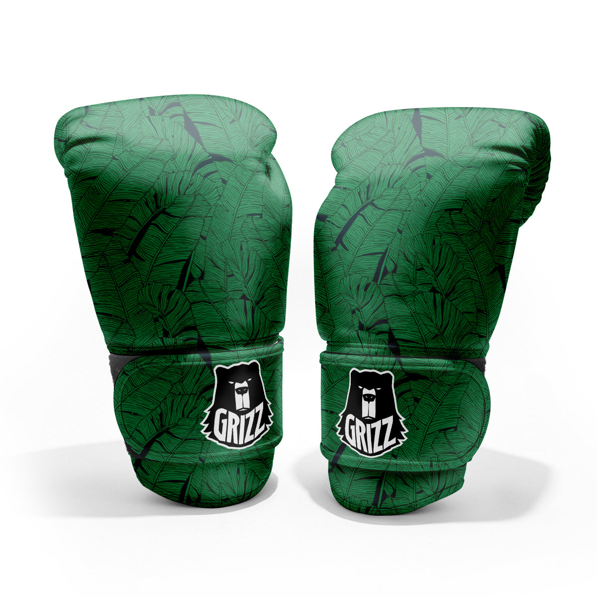 Tropical Leaves Green Print Pattern Sparring Gloves-grizzshop