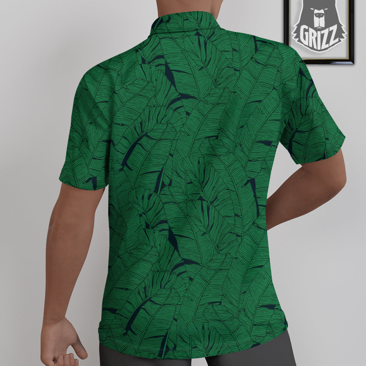 Tropical Leaves Green Print Pattern Untucked Shirts-grizzshop