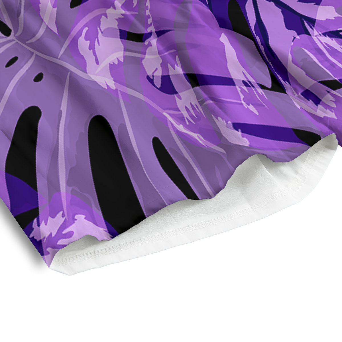 Tropical Leaves Purple Print Men's Athletic Shorts-grizzshop