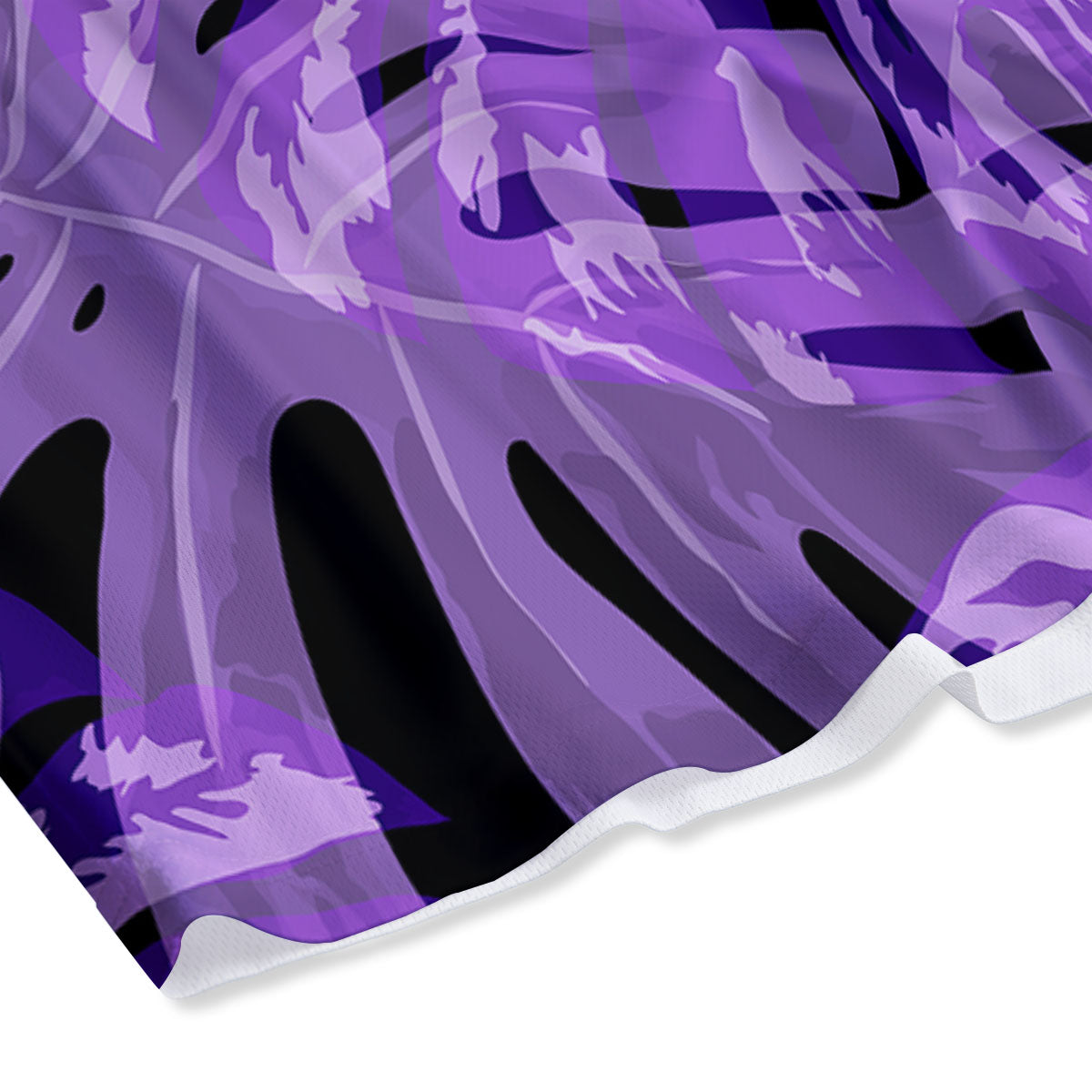 Tropical Leaves Purple Print Mesh Shorts-grizzshop