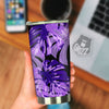 Tropical Leaves Purple Print Tumbler-grizzshop