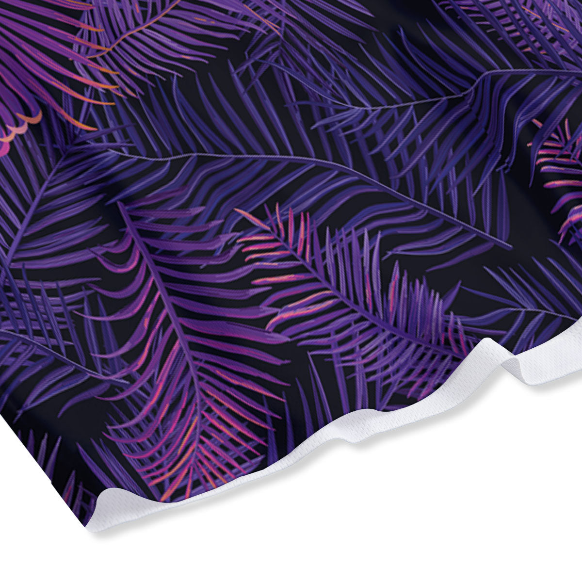 Tropical Leaves Violet Print Pattern Mesh Shorts-grizzshop