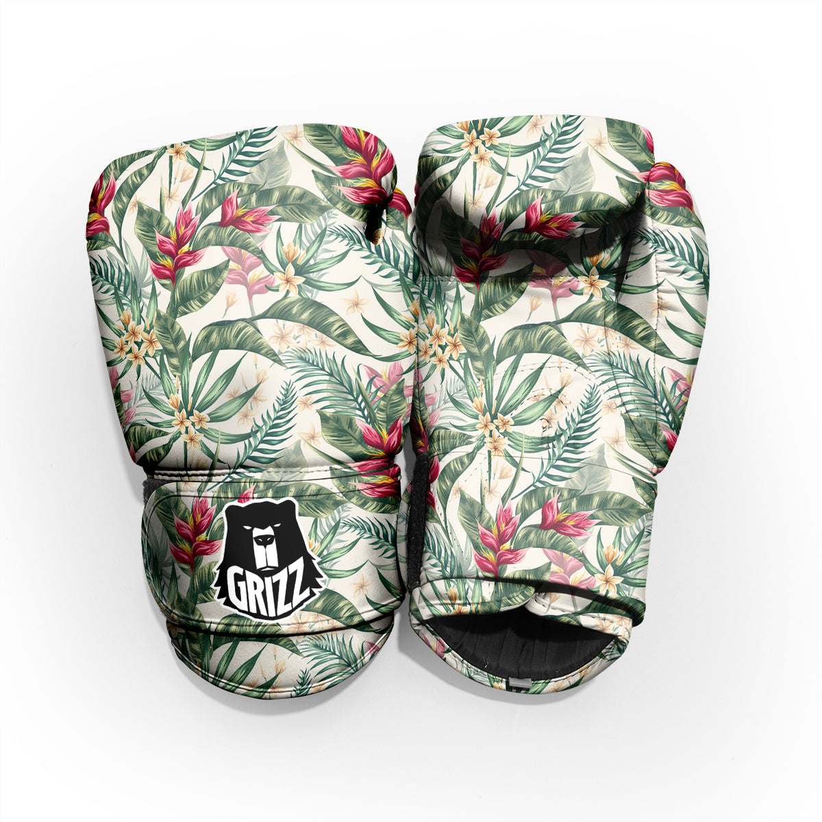 Tropical Leaves Watercolor Print Pattern Sparring Gloves-grizzshop