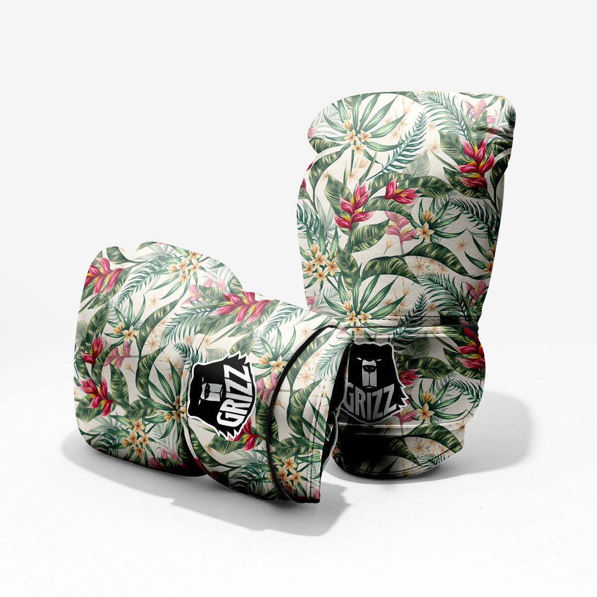 Tropical Leaves Watercolor Print Pattern Sparring Gloves-grizzshop