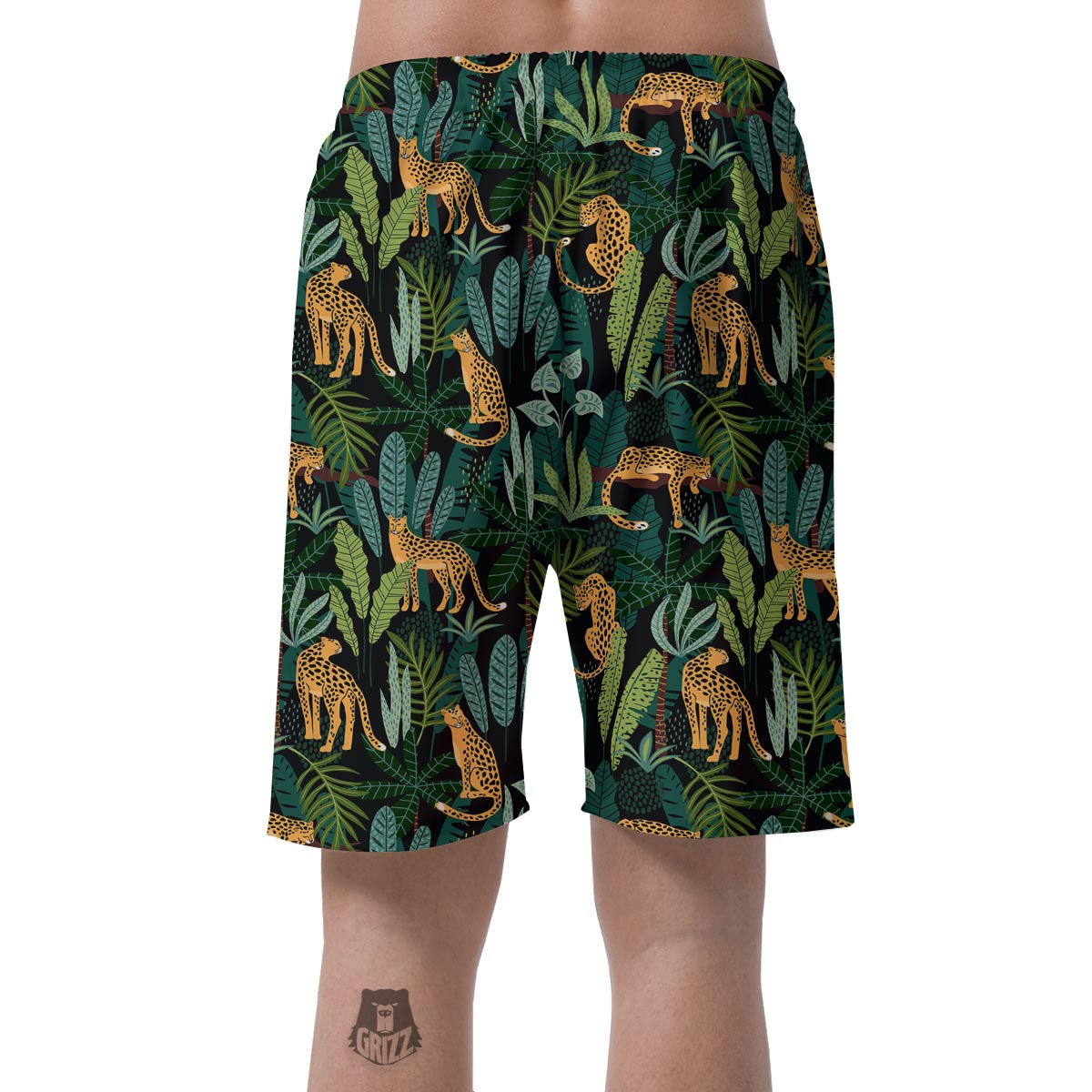 Tropical Leopard Hawaiian Print Men's Shorts-grizzshop