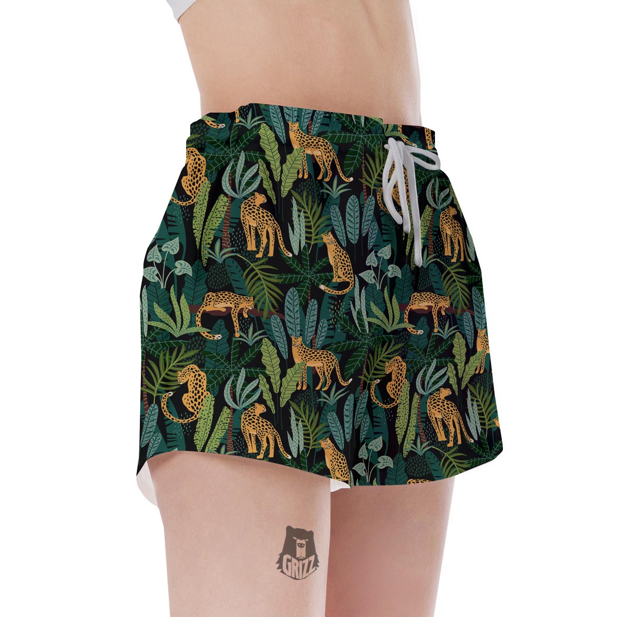 Tropical Leopard Hawaiian Print Women's Shorts-grizzshop
